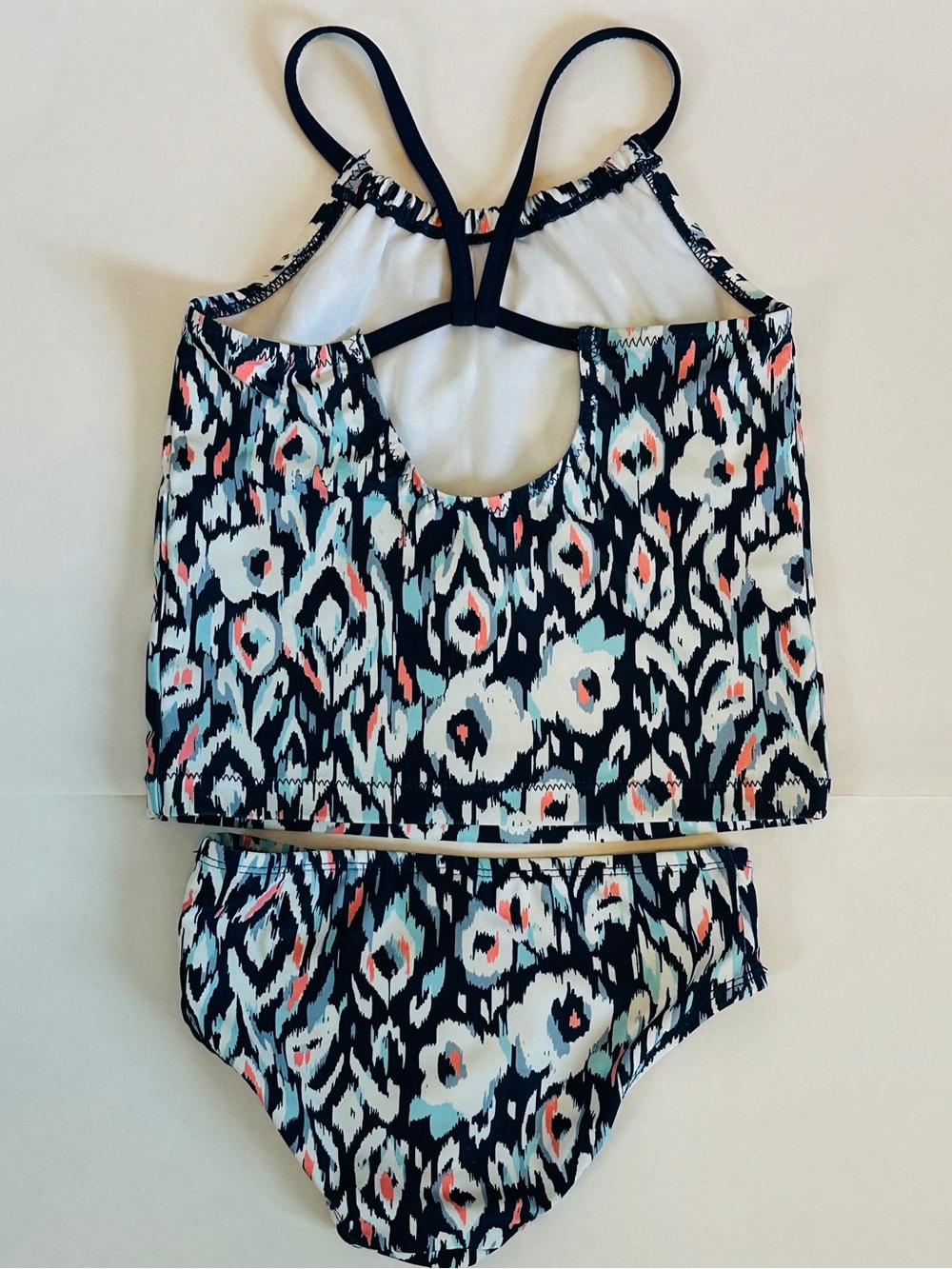 EUC OshKosh Bigosh Girls' Navy Floral Tankini Two-Piece Swimsuit in Size 4T - Picture 3 of 6